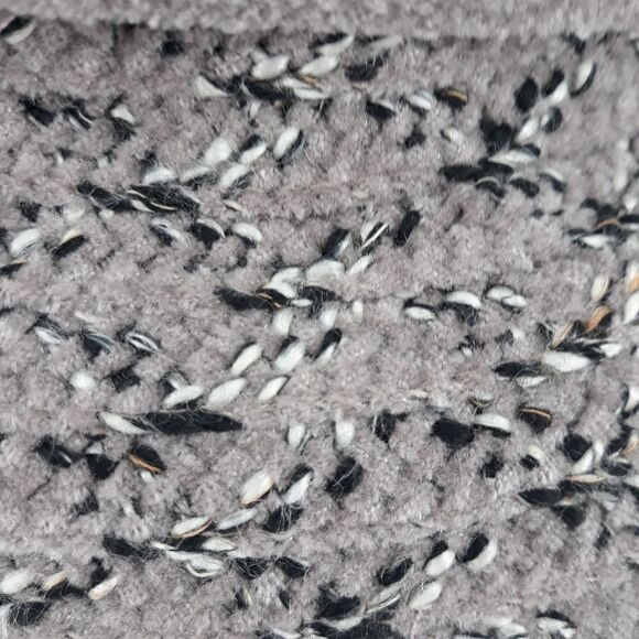 August Hat Lavender Gray Flecked Striped Flower Cloche Bucket Black Flower - Picture 9 of 10